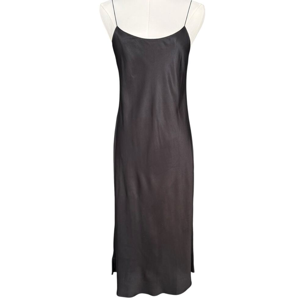 Helmut Lang Midi Slip Dress Black Washed Cupro Size XS